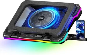 Tapis de Refroidissement pour Ordinateur Portable Gaming, Support de Refroidissement pour Ordinateur Portable avec Refroidissement Externe 5,5 Pouces - Photo 1/4