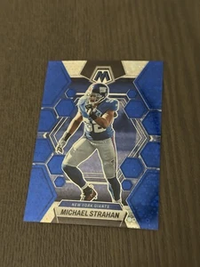 2023 Panini Mosaic No Huddle Blue Mosaic Prizm /75 #182 MICHAEL STRAHAN Card HOF - Picture 1 of 5