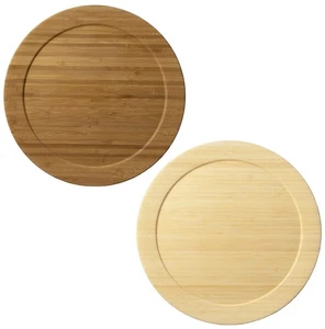 Juego de 2 platos de cena de bambú L 24 cm blancos y marrones hechos en Japón - Imagen 1 de 7