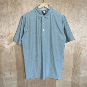 MEN’S FOOTJOY POLYESTER BLEND STRETCH LOGO GOLF POLO SHIRT GRAY SIZE LARGE NEW - Picture 1 of 10