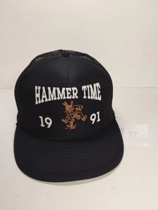 Hammer Time 1991 Mesh Back Adjustable Black Truckers Hat - Picture 1 of 6