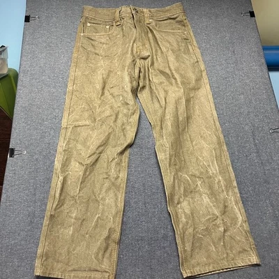 Pantalones de mezclilla para hombre PJ Mark talla 32X30 beige rectos informales bolsillos 100 % algodón M Foto 1 de 4