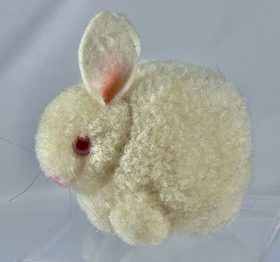 Steiff Mini Wool Albino White Bunny Rabbit Pom Pom 4cm Smallest Size Rare - Image 1 of 4