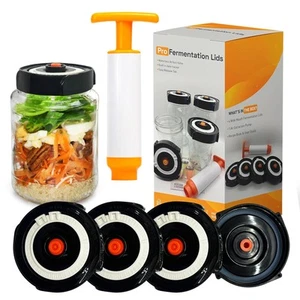 Tapas de fermentador - Kit de fermentación casera con 4 tapas de fermentación de boca ancha con... - Imagen 1 de 6