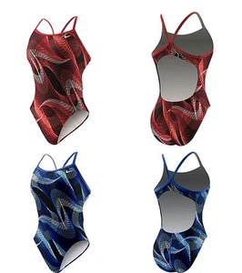 $ 84 Nike Schwimmmorphologie klassische Dessous Tank einteiliger Badeanzug blau rot - Bild 1 von 7