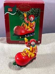 Christmas ornament Carlton Cards 100 smiles an hour McDonald's clown ski mobile - Picture 1 of 5