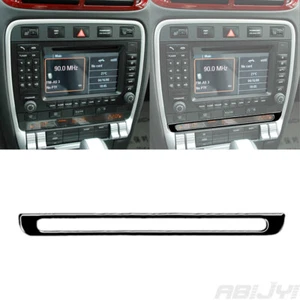 Glossy Piano Black Climate Console Display Cover Trim For Porsche Cayenne Sport - Imagen 1 de 13