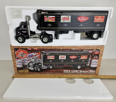 Banco de monedas semi camión fundido a presión Budweiser serie 950 GMC Ertl 1954 de colección con caja original Foto 1 de 4