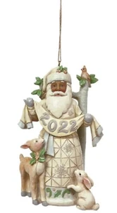Jim Shore 2022 White Woodland, Santa with Animals Christmas Ornament New - Picture 1 of 3