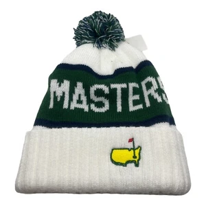 2025 Masters White Toboggan Ski Hat w/ Pom Cold Weather Knit Hat Beanie AGN - Picture 1 of 1