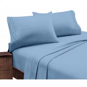 Home Sweet Home Extra Soft Deep Pocket Embroidered Luxury Bed Sheet Set - Twin, - Picture 1 of 4
