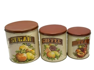 Lattine da tè caffè zucchero Chein Co 1982 vintage made in USA Cottage Core - Foto 1 di 11