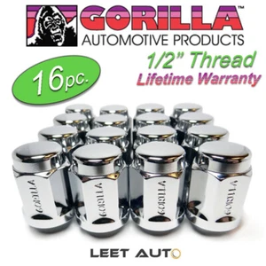 (16pc.) Gorilla Lifetime Warranty Lug Nuts, 1/2", Chrome, Bulge Acorn, 61188 - Picture 1 of 5