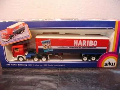 WOW EXTREMELY RARE #3119 Man F90 12m Box Van Articulated Lorry Haribo 1:55 Siku - Image 1 of 3