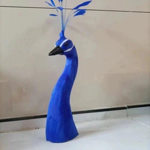 big plastic&feather simulation blue peacock head model toy gift 40cm - Picture 1 of 1