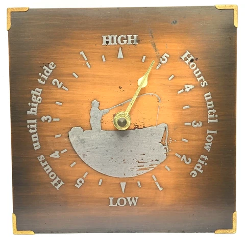 VINTAGE WORKING VICTORIA HOUSE COPPER AND PEWTER TIDE CLOCK boat fishing Cover