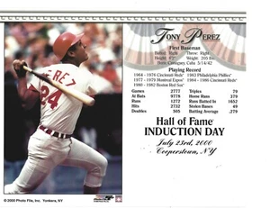 Tony Perez ~  Cincinnati Reds - Hall of Fame Supercard 8" x 10"  - Picture 1 of 3