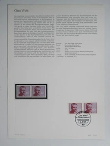 Deutsche Bundespost Ministerkarte 1973 Din A 4  Mi.Nr. 780 Otto Wels  - Bild 1 von 1