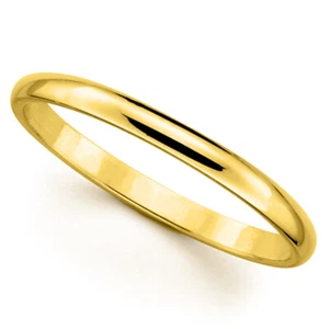 Genuine Solid 14k Yellow Gold 2mm Standard-fit Polished Wedding Band Size 4 - 12 - Picture 1 of 6