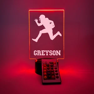 Personalized Night Light Up Desk Lamp Stand Football Athlete Player Sports Gift - Picture 1 of 10