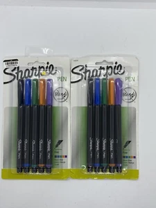 2 Sharpie Pen Stick Fine Confezione da 5 - Multicolore 10 Penne Totali - Foto 1 di 2