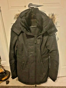 Superdry Women Black Coat SIZE M / 10 - Super Fast Delivery - Picture 1 of 3