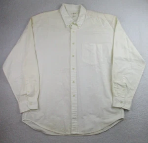 Vintage J Crew Shirt Mens XL Oarsman Long Sleeve Button Down Yellow White - Picture 1 of 8
