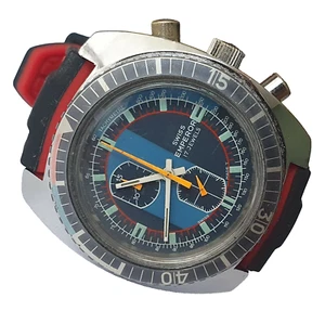Extremly Rare Vintage EMPEROR DIVER TACHYMETRE Chronograph 17J EB8420 Swiss 70's - Picture 1 of 12