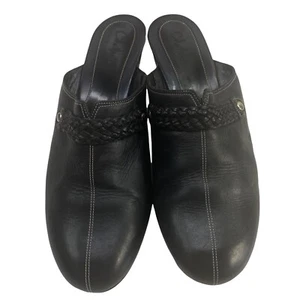 Cole Haan Damen Leder Clogs Größe 10 schwarz Pantoletten Slipper Keilabsatz Freizeit - Bild 1 von 9