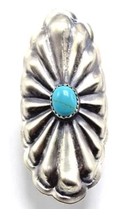 Navajo Handmade Kingman Turquoise Ring in Sterling Silver Size 7 by Tim Yazzie - Picture 1 of 6