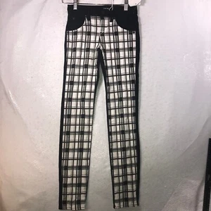 Junior Hudson Fashion Skinny Jeans Size 12 (24 inch Waist) $69 Tag Black/White - Picture 1 of 11