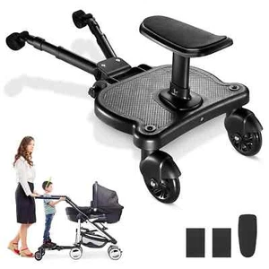 Pram Pedal Adapter Stroller Board with Detachable Seat Comfort Wheeled Board - Bild 1 von 8