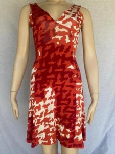 Size 40 JUST CAVALLI Roberto Orange Red Backless Stretch Fit Sheath Dress FLAW - Picture 1 of 6