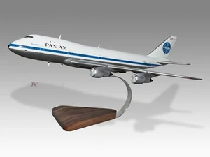 Boeing 747-100 Pan Am Clipper Victor Escritorio Madera Avión Modelo Gran Escala 1/150 - Imagen 1 de 14