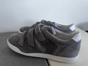 mens Calvin Klein Collection leather sneakers/brand new/size 9/Italy/Grey - Picture 1 of 9