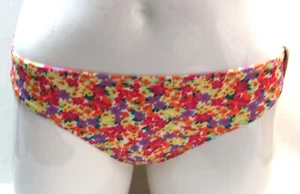 Traje de baño parte inferior de bikini azul marino antiguo para mujer tiro bajo clásico talla L flores nuevas - Imagen 1 de 6