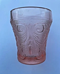 Tiara Indiana Pink Peach Sandwich Glass 3.5 Inch 6 Oz Juice Glasses - 4 - Picture 1 of 3
