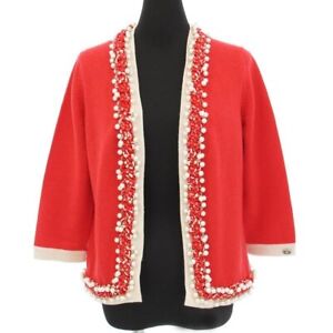 CHANEL P37882K02584 Cardigan 38 Red Authentic Women Used