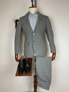 Boggi Milano Flanel Lana Wool Classic Suit Size 48R - Bild 1 von 16