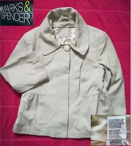 Marks and Spencer Leather Ladies White Jacked size 14 - Picture 1 of 13
