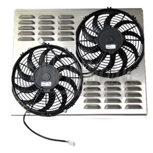 NORTHERN Z40002 Dual 11" Electric Fan & Shroud - 18 1/8 x 22 3/8 x 2 5/8 - Foto 1 di 1