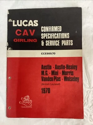 Austin Mini Austin Healey Sprite MGB MG Midget Lucas 1970 equipo y repuestos  Foto 1 de 4