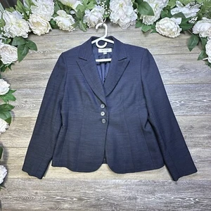 Suit Studio Blazer Jacket Size 6 Womens Blue Lined Three Button Single Breasted - Picture 1 of 14
