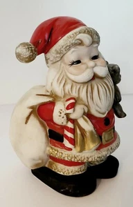 Vintage Santa Bank 8" hand painted ceramic Homco Japan - Picture 1 of 10