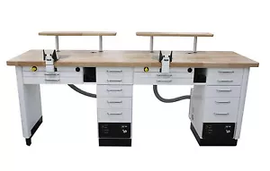 FREUDING 2er Arbeitstisch / Labortisch / Arbeitsblock / Doppelarbeitsplatz - Bild 1 von 1