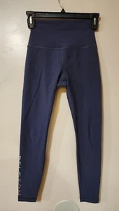 Peloton Cadent High-Rise Leggings Navy Blue Logo Spellout Activewear Size XS - Picture 1 of 18