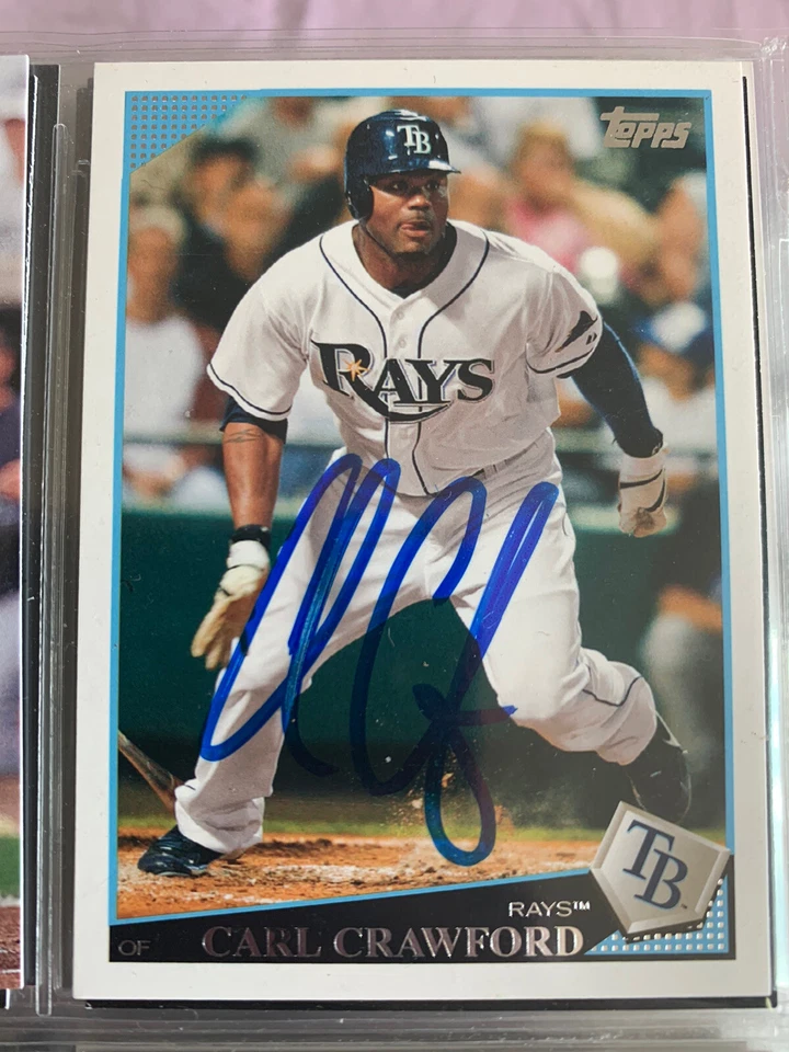 Carl Crawford autographed 2009 Topps baseball card - Image 1 of 1