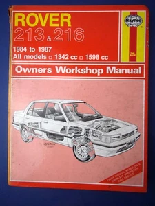 Haynes Owners Workshop Manual Rover 216 & 216 1984 to 1987 All models (1712) - Picture 1 of 1