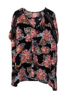 Tahiti Swimsuit Cover Up Women's Size Small 4-6 Beach Pool Tropical Tunic Black - Picture 1 of 11