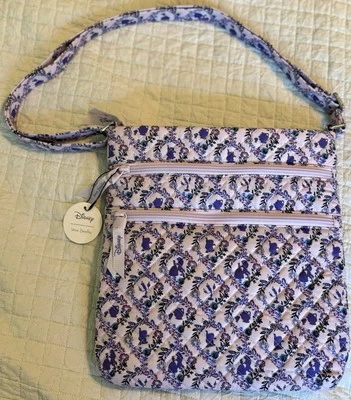 NWT Vera Bradley Disney Belle Floral Cameos Triple Zip Hipster Crossbody Bag - Image 1 of 4